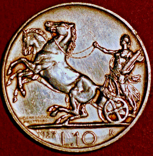 Italy lire 1927 vittorio - italy, 10