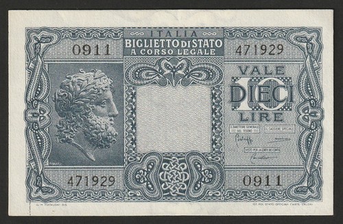 000755 italy lire 1944 - 10,