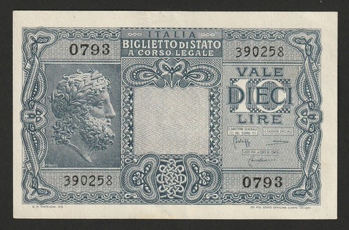 000751 italy lire - italy, 10