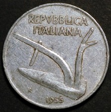 Italy 10 Lire 1955 KM# 93