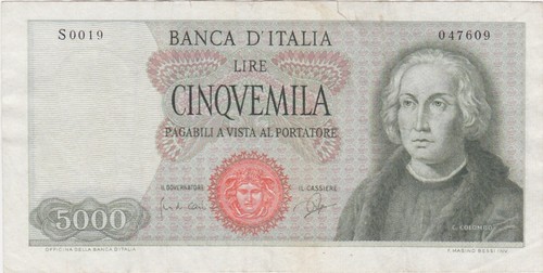 Italy italia 5000 lire - 5000, 1964