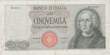 ITALY ITALIA 5000 LIRE 1964