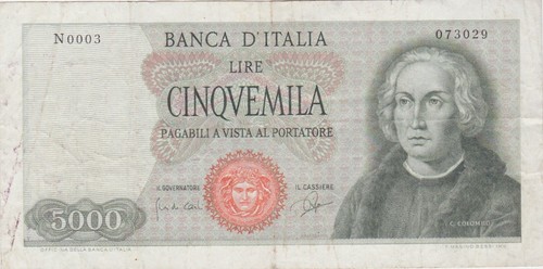 Italy italia 5000 lire - italy,