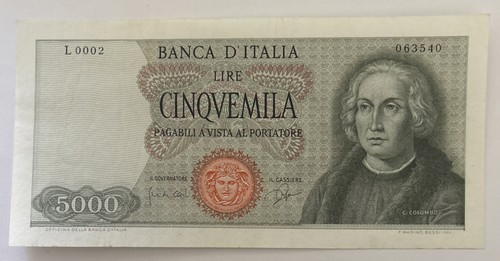 Italy 5000 lire 1964 - , p-98a