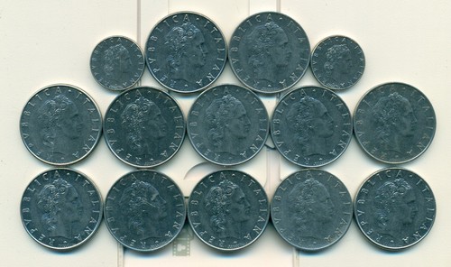 Lire coins from - coins, italy