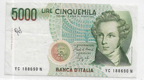 Italy 5000 lira 116a vf - #116a,,