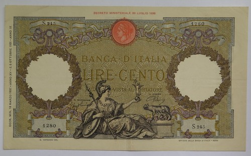 R2888 100 lire 1937 - 100, 13.03.1937