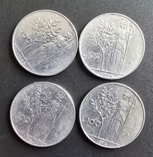 FOUR Italy 100 Lire Coins –