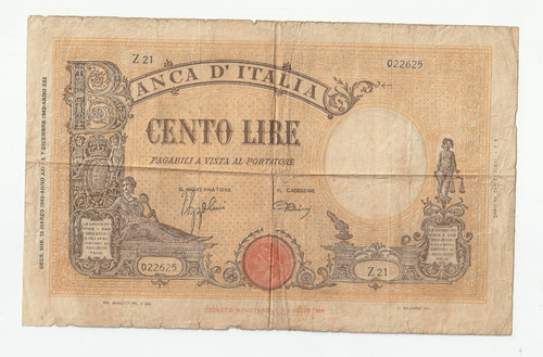 100 lire italy very - very, coin
