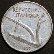 Italy 10 Lire 1955 KM# 93