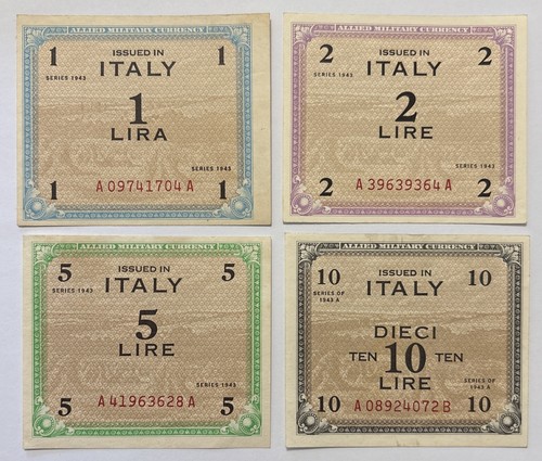 Italy 4pc set 10 - italy, lire