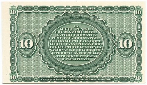 Lire prova retro banca - 10,